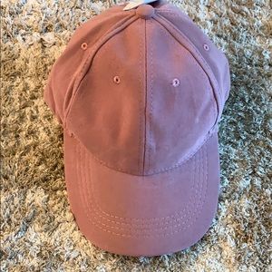 NWT Pink Faux Suede Baseball Hat